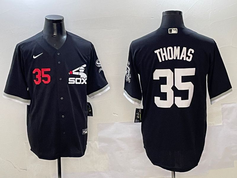 Men Chicago White Sox #35 Thomas Black Game Fashion 2025 Nike MLB Jersey style 2->chicago white sox->MLB Jersey
